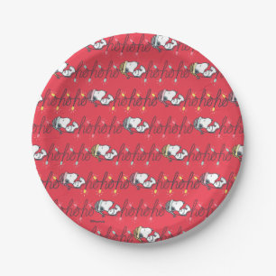 Plato De Papel Cacahuetes   Patrón de vacaciones Snoopy Holiday H