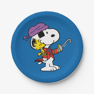 Plato De Papel Cacahuetes   Piratas de Snoopy y Woodstock