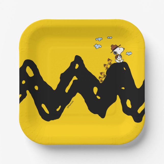 Plato De Papel Cacahuetes | Senderismo de Tropas Snoopy & Woodsto (Anverso)