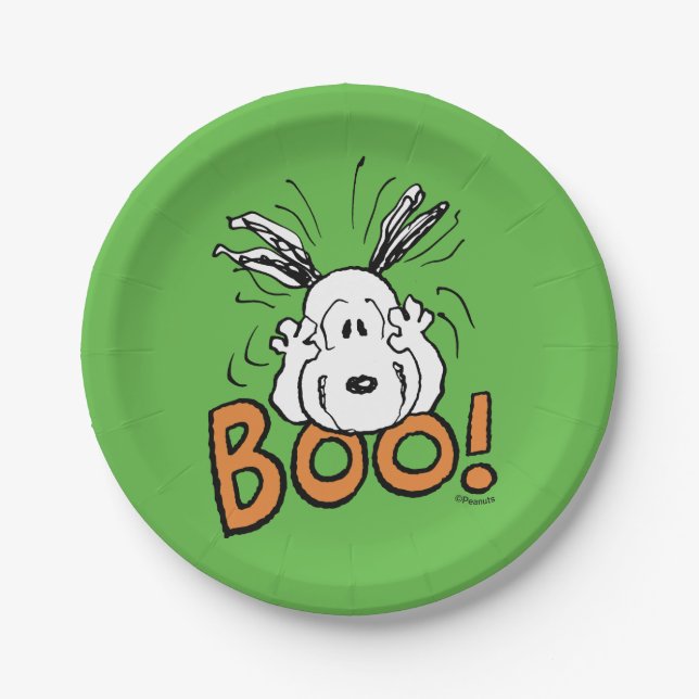 Plato De Papel Cacahuetes | Snoopy Boo (Anverso)