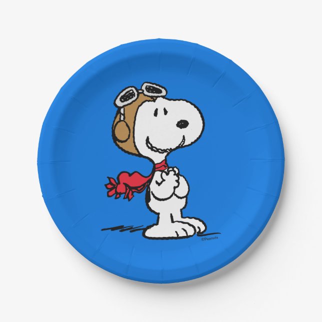 Plato De Papel Cacahuetes | Snoopy El Hielo Volador (Anverso)