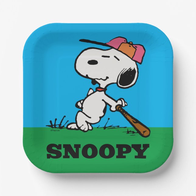 Plato De Papel Cacahuetes | Snoopy en Bat (Anverso)