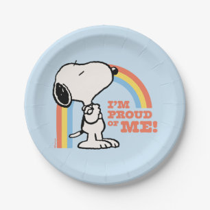 Plato De Papel Cacahuetes   Snoopy Estoy orgulloso de mí