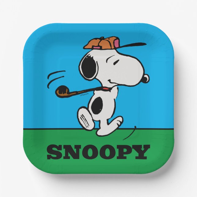 Plato De Papel Cacahuetes | Snoopy Golf (Anverso)