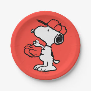 Plato De Papel Cacahuetes Snoopy Making the Catch