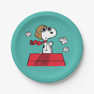 Plato De Papel Cacahuetes   Snoopy the Flying Ace