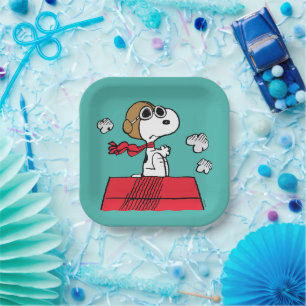 Plato De Papel Cacahuetes   Snoopy the Flying Ace