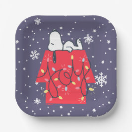 Plato De Papel Cacahuetes | Soñador navideño de Snoopy