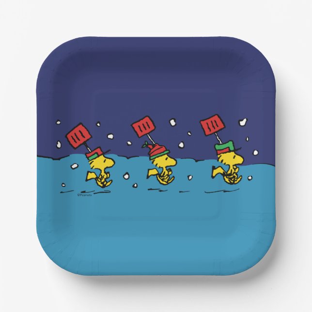 Plato De Papel Cacahuetes | Woodstock Snow Shovel Team (Anverso)
