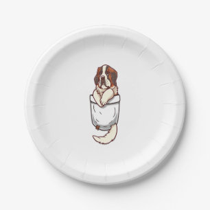 Plato De Papel Cachorro de San Bernardo Bolsillo