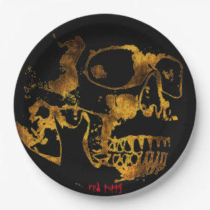 Plato De Papel cachorro rojo "Plata dorada"