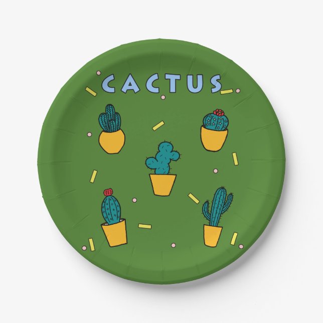 Plato De Papel Cactus (Anverso)