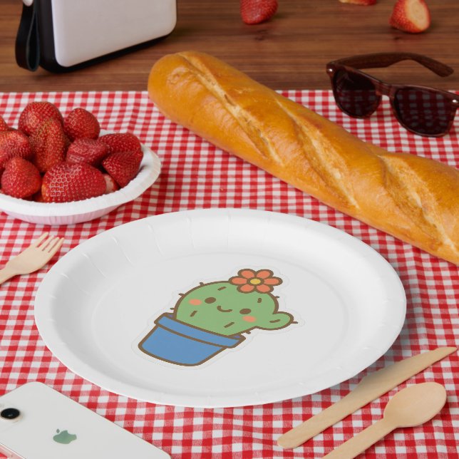 Plato De Papel Cactus caprichos (Picnic)