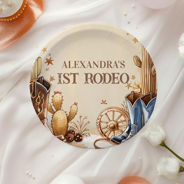 Plato De Papel Cactus Desert 1st Rodeo Party (Subido por el creador)