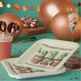 Plato De Papel Cactus Divertidos Todos Están Locos Por Los Punzan