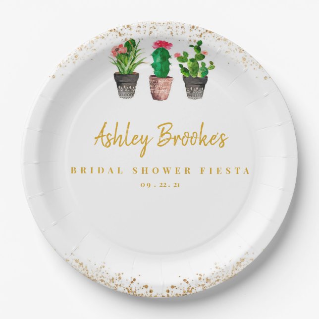 Plato De Papel Cactus Fiesta (Anverso)