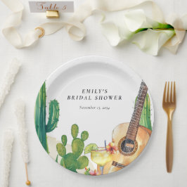 Plato De Papel Cactus Fiesta Floral Bridal Shower
