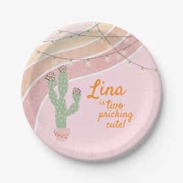 Plato De Papel Cactus Fiesta Segundo Cumpleaños