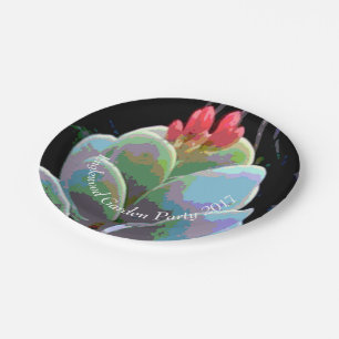 Plato De Papel Cactus Flower Buds