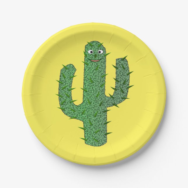 Plato De Papel Cactus Happy Day of the Dead (Anverso)