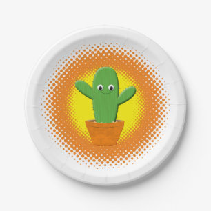 Plato De Papel Cactus Personalizado Cute