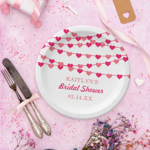 Plato De Papel Cadena colgante Amor Corazones Bridal Shower