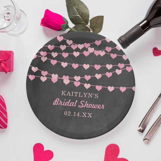 Plato De Papel Cadena colgante Amor Corazones Bridal Shower (Subido por el creador)