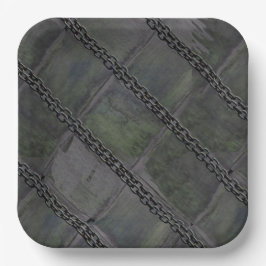 Plato De Papel Cadenas en madera de época