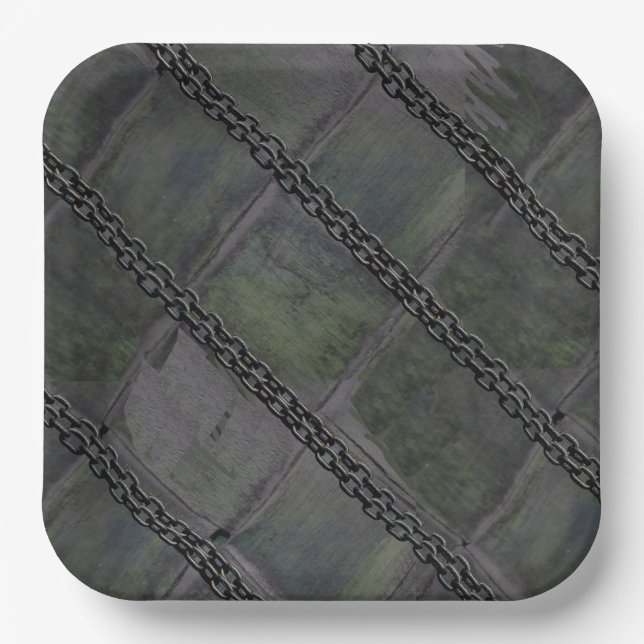 Plato De Papel Cadenas en madera de época (Anverso)