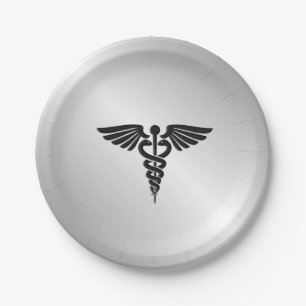 Plato De Papel Caduceus de Silver Medical