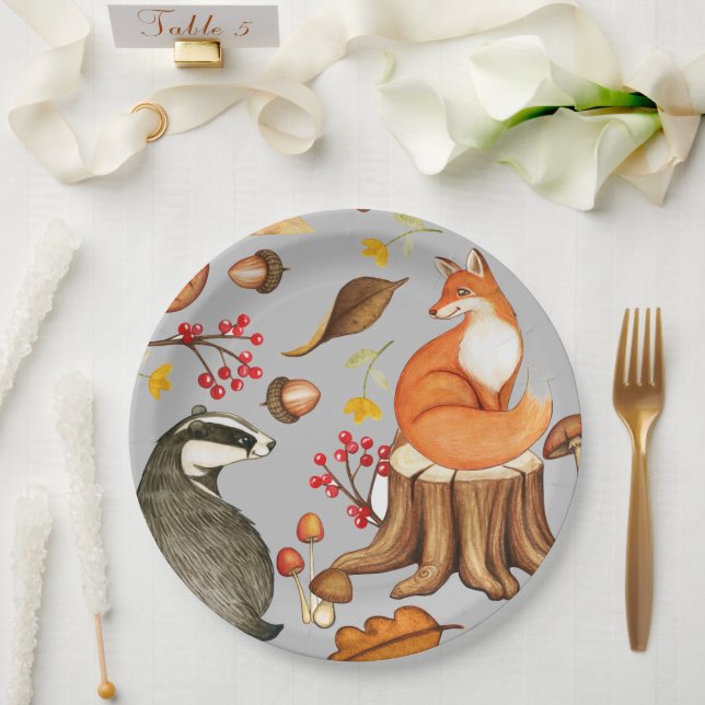 Plato De Papel Cae deja a Badger y Fox (Boda)