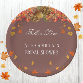 Plato De Papel Cae en amor Moda rusa ducha de novias otoño