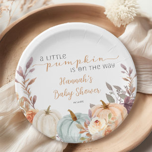 Plato De Papel Caer en Baby Shower un poco de calabaza