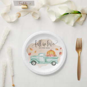 Plato De Papel Caer en el postre de Baby Shower de LoveFarm Truck