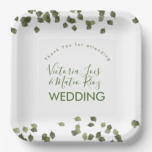 Plato De Papel Caer en la vegetación otoñal Gracias (Anverso)