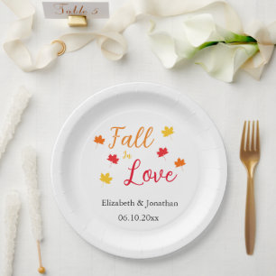 Plato De Papel Caer Enamorada