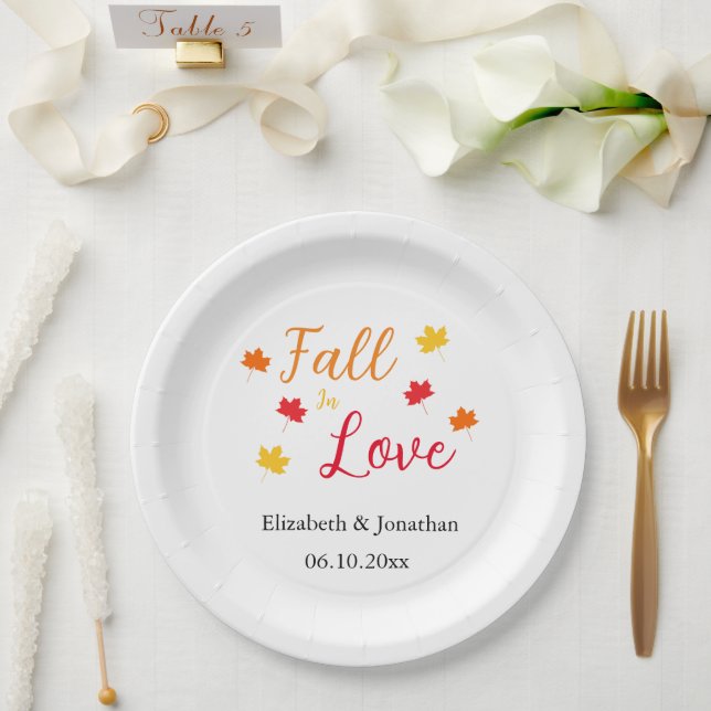 Plato De Papel Caer Enamorada (Boda)