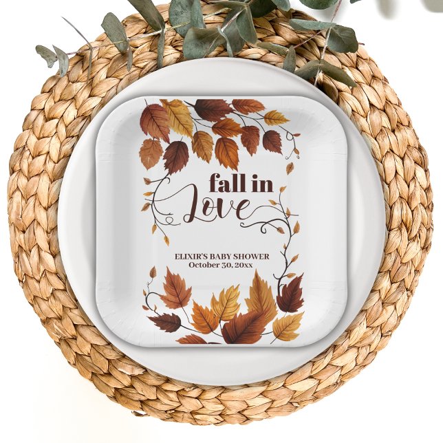Plato De Papel Caer Enamorada Del Otoño Deja Baby Shower (Subido por el creador)