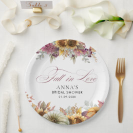 Plato De Papel Caer Enamorada Ducha De Novias