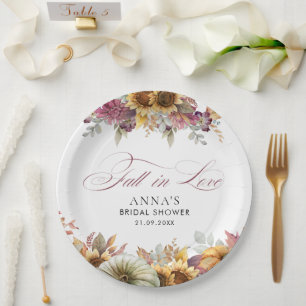 Plato De Papel Caer Enamorada Ducha De Novias