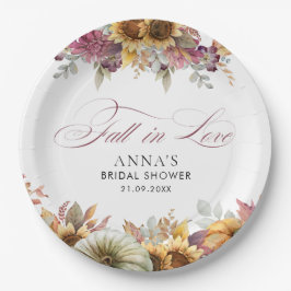 Plato De Papel Caer Enamorada Ducha De Novias