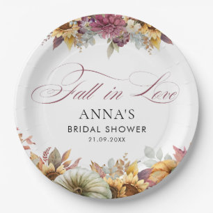 Plato De Papel Caer Enamorada Ducha De Novias