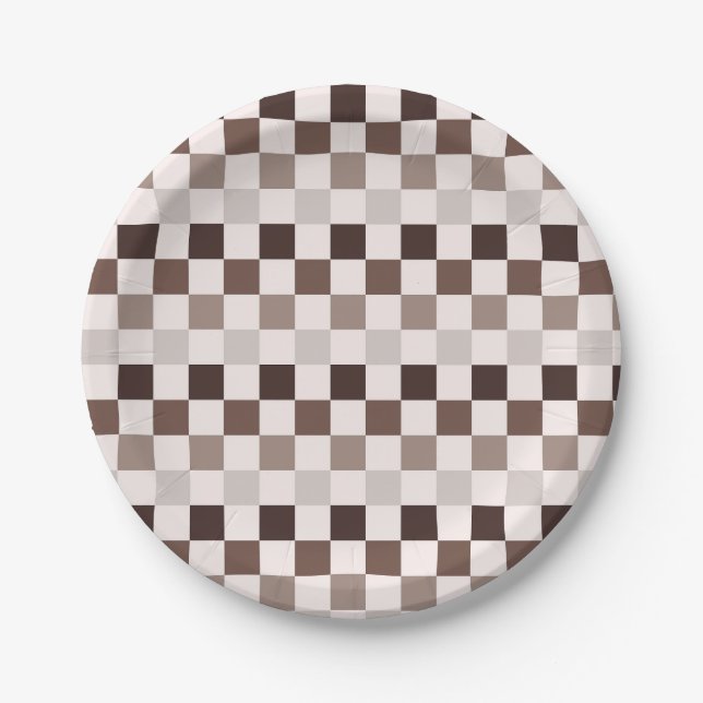 Plato De Papel Cafe Au Lait checkerboard pattern (Anverso)