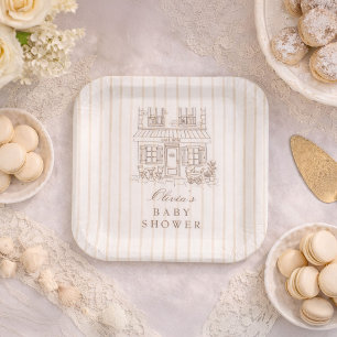 Plato De Papel Café Bebe Baby Shower