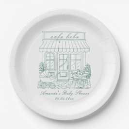 Plato De Papel Cafe Bebe Bienvenida Baby Shower