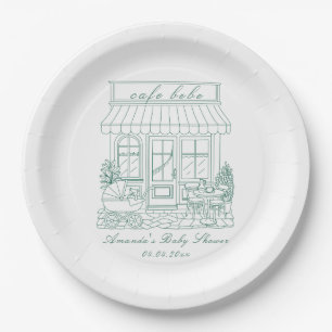 Plato De Papel Cafe Bebe Bienvenida Baby Shower