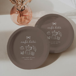 Plato De Papel Café Bebe Espresso para Baby Shower en Casa