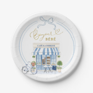 Plato De Papel Cafe Boy Baby Shower parisino