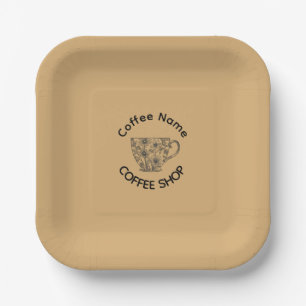 Plato De Papel Café de café obsesivo cute barista