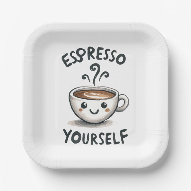 Plato De Papel Café Exprésate (Anverso)
